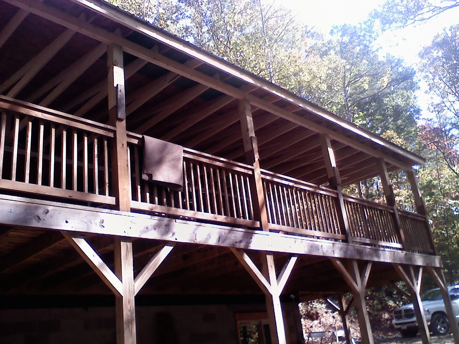 Timber framing under a new elevated porch and deck — Roof Leak Repair in Sunland by Roofing Brothers